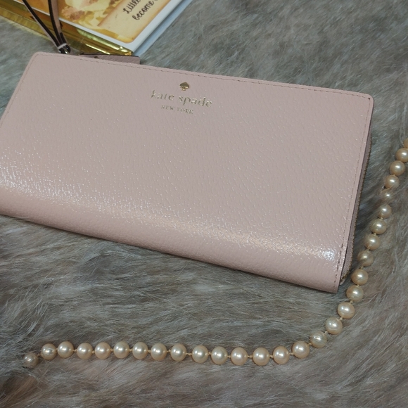 NEW kate spadewarm vellum pink leather wallet